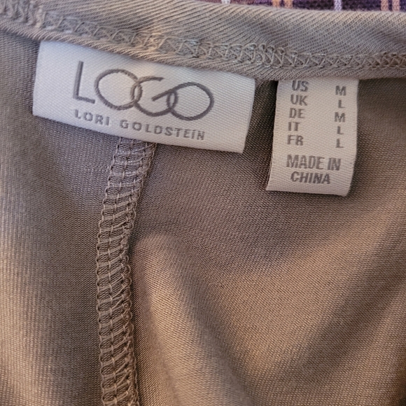 LOGO Lori Goldstein Maxi Dress Solid Gray Grey Size M Medium - Picture 7 of 8
